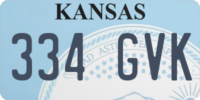 KS license plate 334GVK