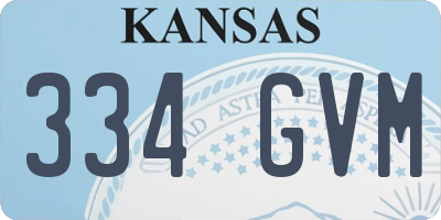 KS license plate 334GVM