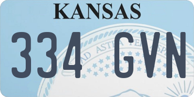 KS license plate 334GVN