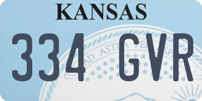KS license plate 334GVR