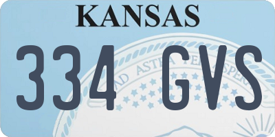 KS license plate 334GVS