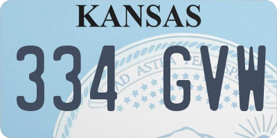 KS license plate 334GVW