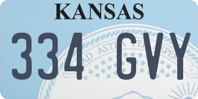 KS license plate 334GVY