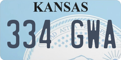 KS license plate 334GWA