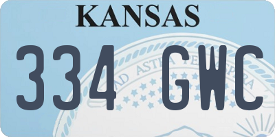 KS license plate 334GWC