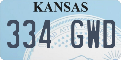KS license plate 334GWD