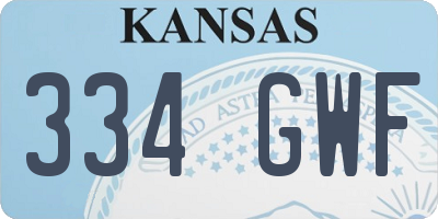KS license plate 334GWF