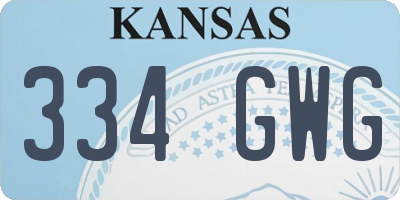 KS license plate 334GWG