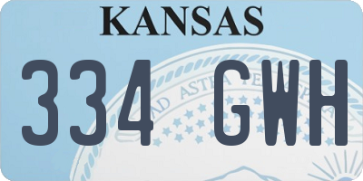 KS license plate 334GWH