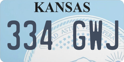 KS license plate 334GWJ