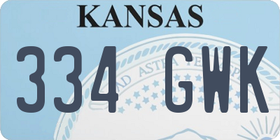KS license plate 334GWK