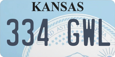 KS license plate 334GWL
