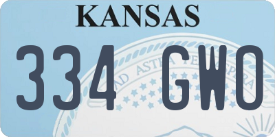 KS license plate 334GWO