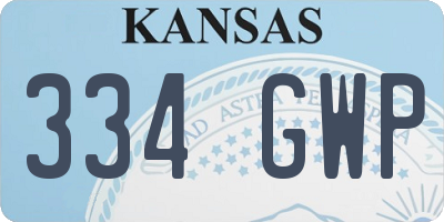 KS license plate 334GWP
