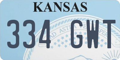 KS license plate 334GWT