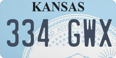 KS license plate 334GWX