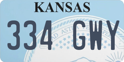 KS license plate 334GWY
