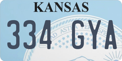 KS license plate 334GYA
