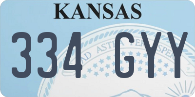 KS license plate 334GYY