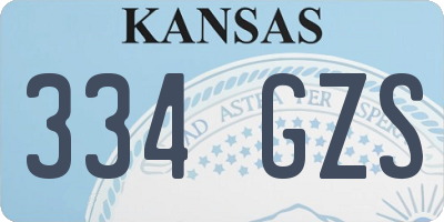 KS license plate 334GZS