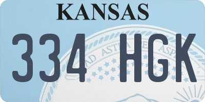 KS license plate 334HGK
