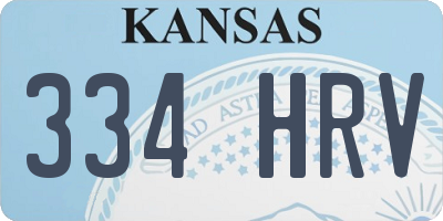 KS license plate 334HRV