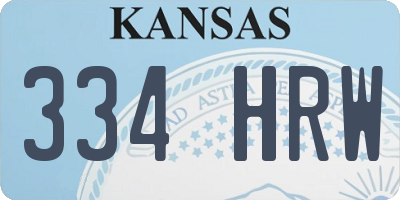 KS license plate 334HRW