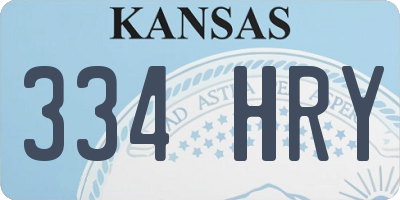 KS license plate 334HRY