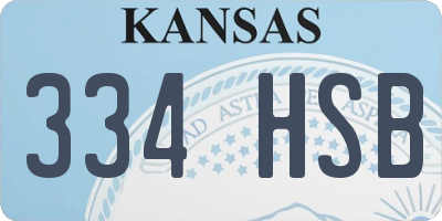 KS license plate 334HSB