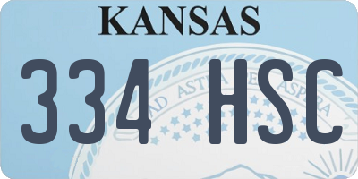 KS license plate 334HSC