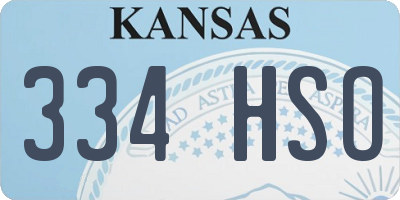 KS license plate 334HSO