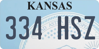 KS license plate 334HSZ