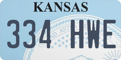 KS license plate 334HWE