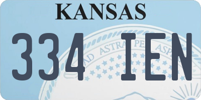 KS license plate 334IEN
