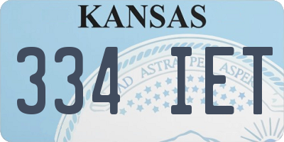 KS license plate 334IET