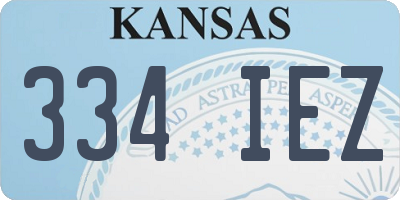 KS license plate 334IEZ