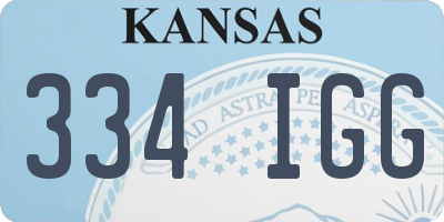 KS license plate 334IGG