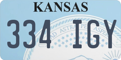 KS license plate 334IGY