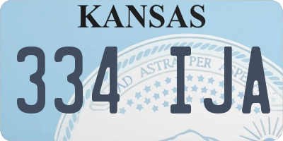 KS license plate 334IJA