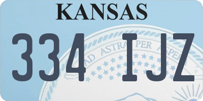 KS license plate 334IJZ