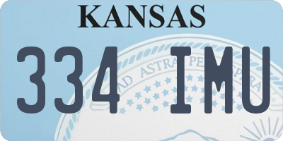 KS license plate 334IMU