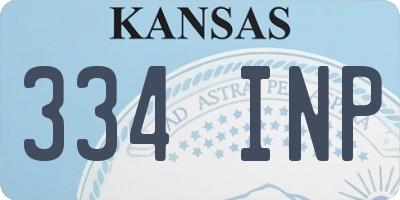 KS license plate 334INP