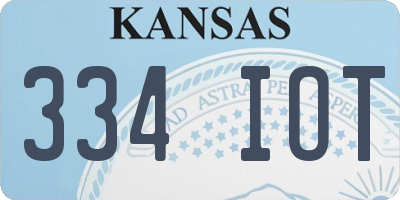KS license plate 334IOT