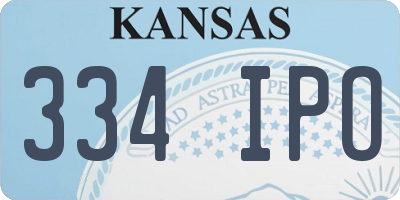 KS license plate 334IPO