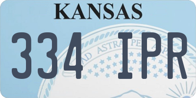 KS license plate 334IPR