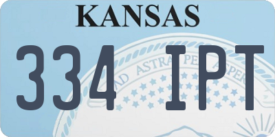 KS license plate 334IPT