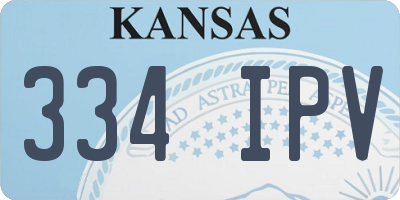 KS license plate 334IPV