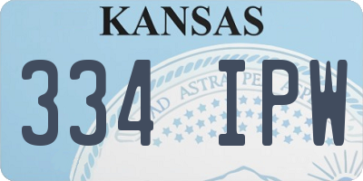 KS license plate 334IPW