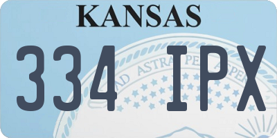 KS license plate 334IPX