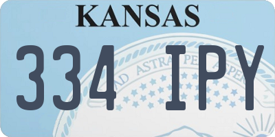 KS license plate 334IPY